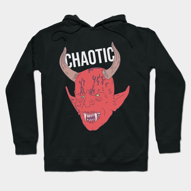 Chaotic Evil - Devil Chaotic Text - Roleplaying Hoodie by DeWinnes